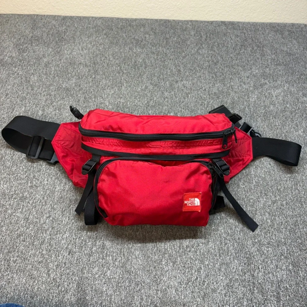 Vintage The North Face‎ Convertible Fanny Pack Backpack Red Yellow Nylon Korea